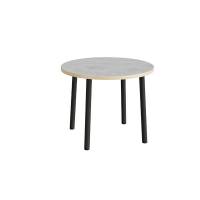 Bord Add 590, &Oslash;900 mm, h&oslash;jde 720 mm, lys gr&aring; linoleum p&aring; sortoliven stel