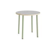 Bord Add 590, &Oslash;900 mm, h&oslash;jde 900 mm, lys gr&aring; linoleum p&aring; gr&oslash;nt stel