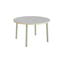 Bord Add 590, &Oslash;1200 mm, h&oslash;jde 720 mm, lys gr&aring; linoleum p&aring; gr&oslash;nt stel