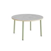 Bord Add 590, &Oslash;1200 mm, h&oslash;jde 720 mm, lys gr&aring; linoleum p&aring; gr&oslash;nt stel