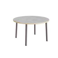 Bord Add 590, &Oslash;1200 mm, h&oslash;jde 720 mm, lys gr&aring; linoleum p&aring; gr&aring;t stel