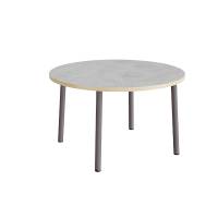 Bord Add 590, &Oslash;1200 mm, h&oslash;jde 720 mm, lys gr&aring; linoleum p&aring; gr&aring;t stel