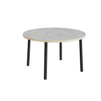 Bord Add 590, &Oslash;1200 mm, h&oslash;jde 720 mm, lys gr&aring; linoleum p&aring; sortoliven stel