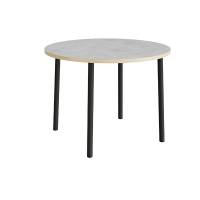 Bord Add 590, &Oslash;1200 mm, h&oslash;jde 900 mm, lys gr&aring; linoleum p&aring; sort stel