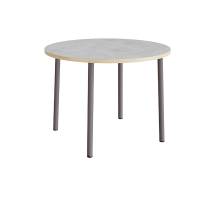 Bord Add 590, &Oslash;1200 mm, h&oslash;jde 900 mm, lys gr&aring; linoleum p&aring; gr&aring;t stel