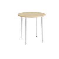 Bord Add 590, Ø900 mm, højde 900 mm, lyddæmpende birk laminat på hvidt stel