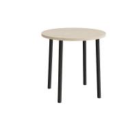 Bord Add 590, &Oslash;900 mm, h&oslash;jde 900 mm, lydd&aelig;mpende hvidpigmenteret eg laminat p&aring; sortoliven stel