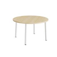 Bord Add 590, &Oslash;1200 mm, h&oslash;jde 720 mm, lydd&aelig;mpende birk laminat p&aring; hvidt stel