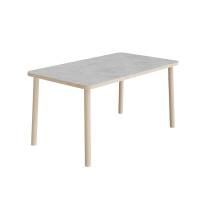 Bord Add Wood 590 1400x800 mm H&oslash;jde 720 mm med lys gr&aring; linoleum, massivt tr&aelig;ben
