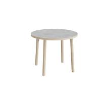 Bord Add Wood 590, &Oslash; 900 mm, h&oslash;jde 720 mm, lys gr&aring; linoleum p&aring; massivt tr&aelig;ben