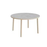 Bord Add Wood 590, &Oslash;1200 mm, h&oslash;jde 720 mm, lys gr&aring; linoleum p&aring; massivt tr&aelig;ben