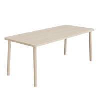 Bord Add Wood 590 1800x800 mm H&oslash;jde 720 mm med lydd&aelig;mpende hvidpigmenteret eg laminat, massivt tr&aelig;ben