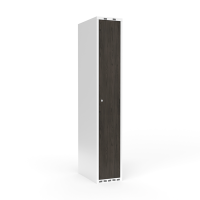 Garderobeskab 1x300 mm Lige tag Hel søjle Laminat dør Nocturne wood Cylinderlås
