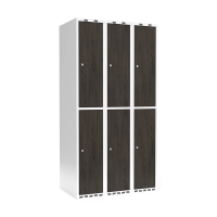 Garderobeskab 3x300 mm Lige tag 2-delt s&oslash;jle Laminat d&oslash;r Nocturne wood Cylinderl&aring;s