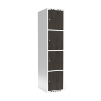 Garderobeskab 1x400 mm Lige tag 4-delt søjle Laminat dør Nocturne wood Cylinderlås