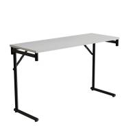 Klapbord Silhuett 1200x450mm,Hvid laminat og sort stel