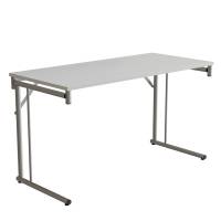 Klapbord Silhuett 1300x600mm,Hvid laminat og alugr&aring;t stel