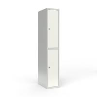 Skoleskab 1x300 Lige tag 2 rum i h&oslash;jden Hvid st&aring;ld&oslash;r Greb for h&aelig;ngel&aring;s