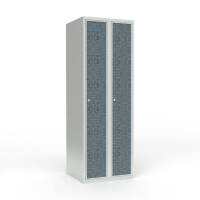 Skoleskab 2x300 Lige tag 1 rum i h&oslash;jden VirrVarr Black laminatd&oslash;r Cylinderl&aring;s