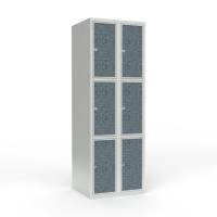 Skoleskab 2x300 Lige tag 3 rum i h&oslash;jden VirrVarr Black laminatd&oslash;r Greb for h&aelig;ngel&aring;s