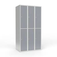 Skoleskab 3x300 Lige tag 2 rum i h&oslash;jden Gr&aring; st&aring;ld&oslash;r Cylinderl&aring;s