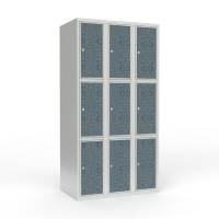 Skoleskab 3x300 Lige tag 3 rum i h&oslash;jden VirrVarr Black laminatd&oslash;r Cylinderl&aring;s