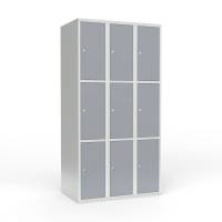 Skoleskab 3x300 Lige tag 3 rum i h&oslash;jden Gr&aring; st&aring;ld&oslash;r Cylinderl&aring;s