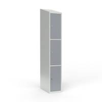 Skoleskab 1x300 Skr&aring;t tag 3 rum i h&oslash;jden Gr&aring; st&aring;ld&oslash;r Greb for h&aelig;ngel&aring;s