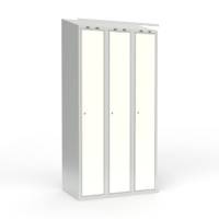 Skoleskab 3x300 Skr&aring;t tag 1 rum i h&oslash;jden Hvid laminatd&oslash;r Cylinderl&aring;s