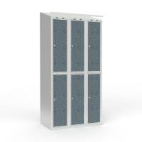 Skoleskab 3x300 Skr&aring;t tag 2 rum i h&oslash;jden VirrVarr Black laminatd&oslash;r Cylinderl&aring;s