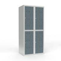 Skoleskab 2x400 Lige tag 2 rum i h&oslash;jden VirrVarr Black laminatd&oslash;r Cylinderl&aring;s