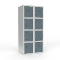 Skoleskab 2x400 Lige tag 4 rum i h&oslash;jden VirrVarr Black laminatd&oslash;r Cylinderl&aring;s