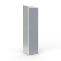 Skoleskab 1x400 Skr&aring;t tag 1 rum i h&oslash;jden Gr&aring; st&aring;ld&oslash;r Greb for h&aelig;ngel&aring;s