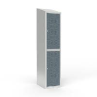 Skoleskab 1x400 Skr&aring;t tag 2 rum i h&oslash;jden VirrVarr Black laminatd&oslash;r Cylinderl&aring;s