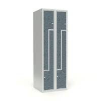 Skoleskab 2x300 Lige tag, Z-d&oslash;r VirrVarr Black laminatd&oslash;r Cylinderl&aring;s