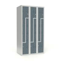 Skoleskab 3x300 Lige tag, Z-d&oslash;r VirrVarr Black laminatd&oslash;r Cylinderl&aring;s