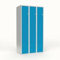 Skoleskab 3x300 Lige tag, Z-d&oslash;r Lys bl&aring; st&aring;ld&oslash;r Greb for h&aelig;ngel&aring;s