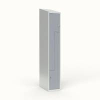 Skoleskab 1x300 Skr&aring;t tag, Z-d&oslash;r Gr&aring; st&aring;ld&oslash;r Greb for h&aelig;ngel&aring;s