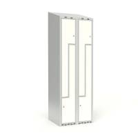 Skoleskab 2x300 Skråt tag, Z-dør Hvid laminatdør Cylinderlås