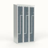 Skoleskab 3x300 Skråt tag, Z-dør VirrVarr Black laminatdør Greb for hængelås