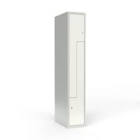 Skoleskab 1x400 Lige tag, Z-d&oslash;r Hvid st&aring;ld&oslash;r Cylinderl&aring;s