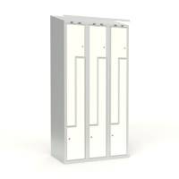 Skoleskab 3x300 Skråt tag, Z-dør Hvid laminatdør Cylinderlås