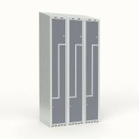 Skoleskab 3x300 Skråt tag, Z-dør Grå laminatdør Cylinderlås
