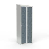 Skoleskab 2x300 Skr&aring;t tag 1 rum i h&oslash;jden VirrVarr Black laminatd&oslash;r Greb for h&aelig;ngel&aring;s