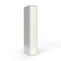 Skoleskab 1x300 Lige tag 1 rum i højden Hvid ståldør Cylinderlås