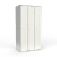 Skoleskab 3x300 Lige tag 1 rum i h&oslash;jden Hvid st&aring;ld&oslash;r Cylinderl&aring;s