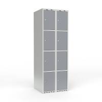 Skoleskab 2x300 Lige tag 4 rum i h&oslash;jden Gr&aring; st&aring;ld&oslash;r Cylinderl&aring;s