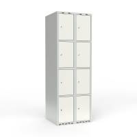 Skoleskab 2x300 Lige tag 4 rum i h&oslash;jden Hvid st&aring;ld&oslash;r Cylinderl&aring;s