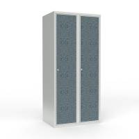 Skoleskab 2x400 Lige tag 1 rum i h&oslash;jden VirrVarr Black laminatd&oslash;r Cylinderl&aring;s