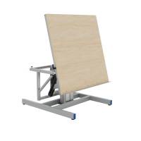 Montagebord ErgoTilt 1-søjle, 1200x1205 RAL 9006 Inkl bordplade